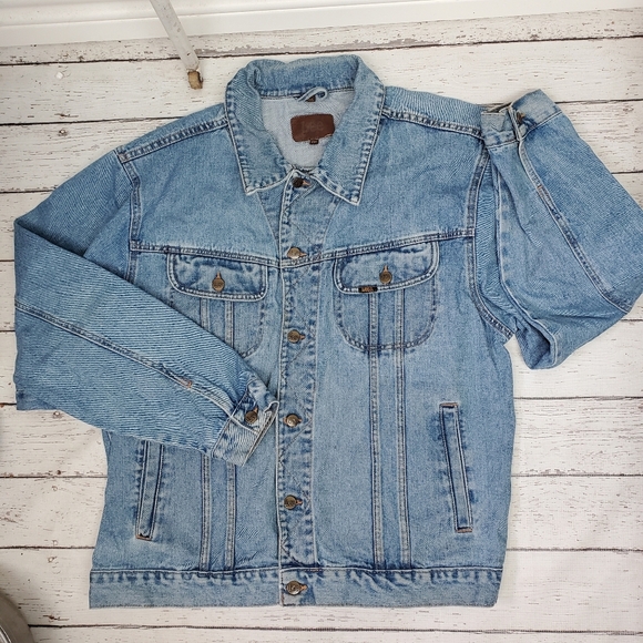 VTG Lee Button-Down Long-Sleeve Denim Trucker Jacket XXL - Picture 1 of 6